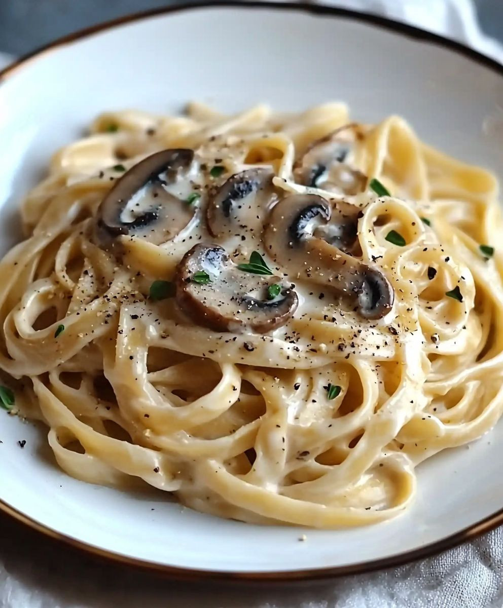 Pilz Alfredo Fettuccine